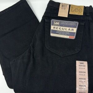 NWT Lee Regular Straight Leg Double Black Jeans SIZE 40x30 (Dead Stock)